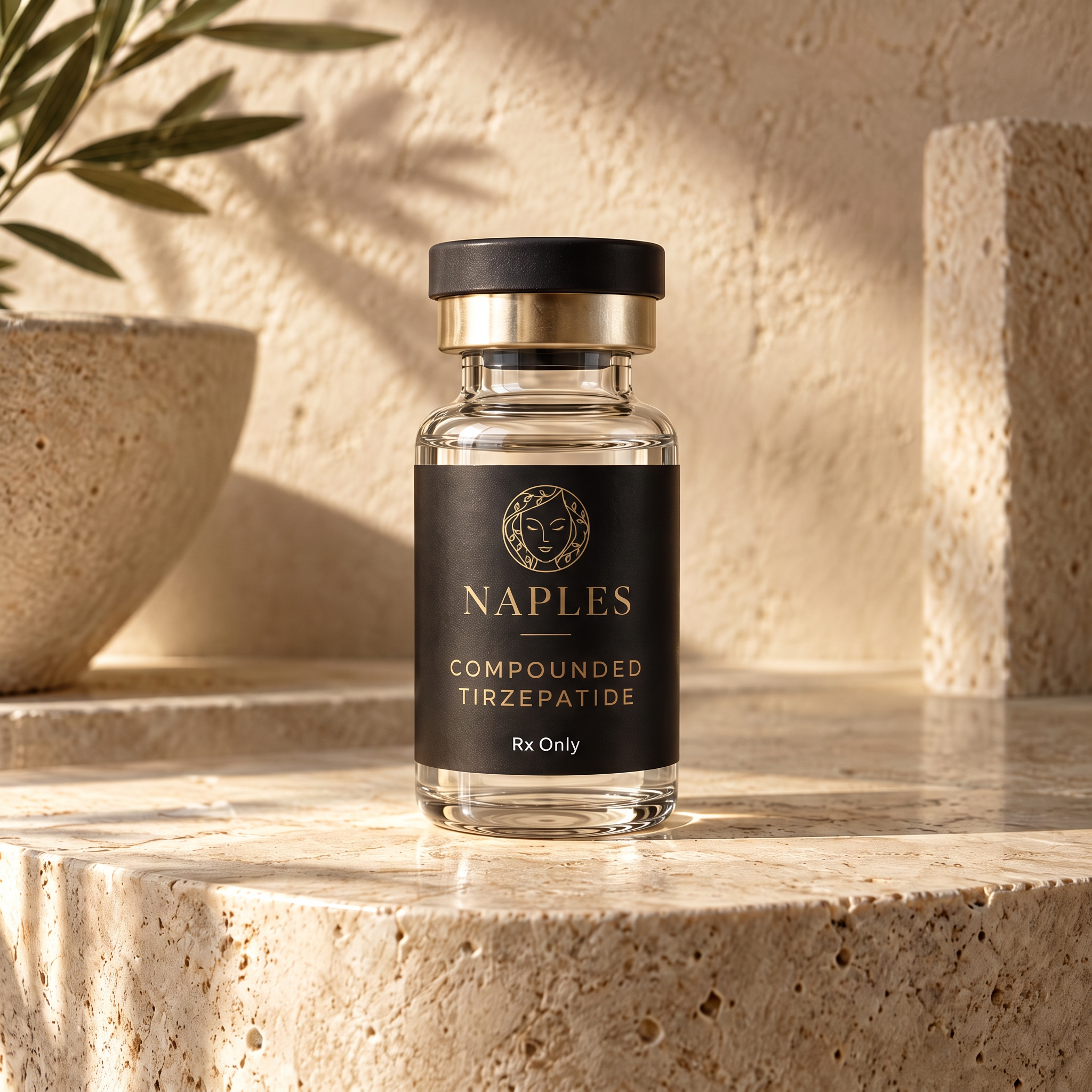 Editorial representation of Compounded Tirzepatide packaging